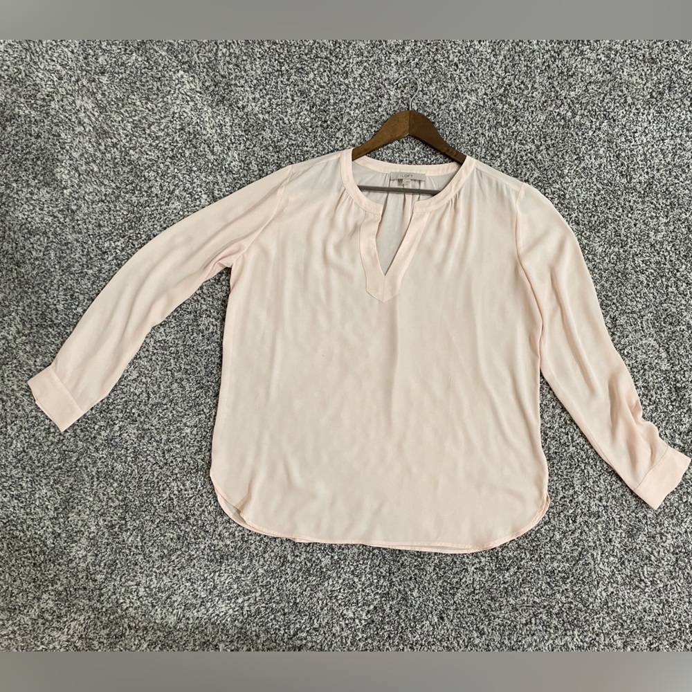 Loft Long Sleeve Draped Blouse - Size L